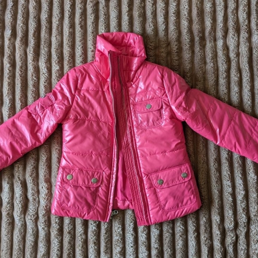 GAP Bright Pink Kids Puffer Jacket